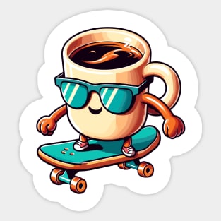 Skating Coffee Mug Sticker